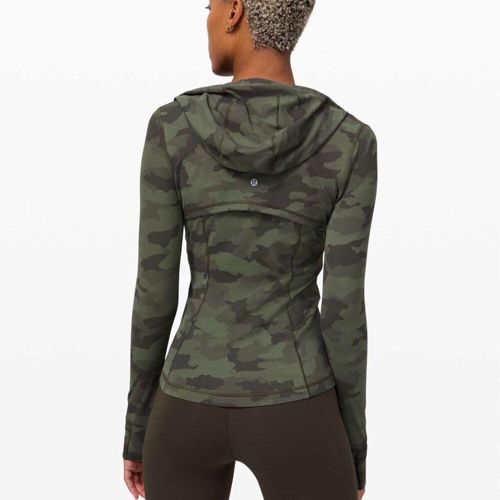 Lululemon Hooded Define Jacket Nulu Heritage 365 Camo Green Twill Multi, size 8